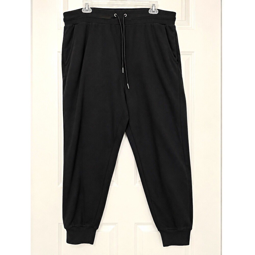 Nine West Active Women’s Jogger Pants Black Plus 3X Drawstring Pockets Stretch